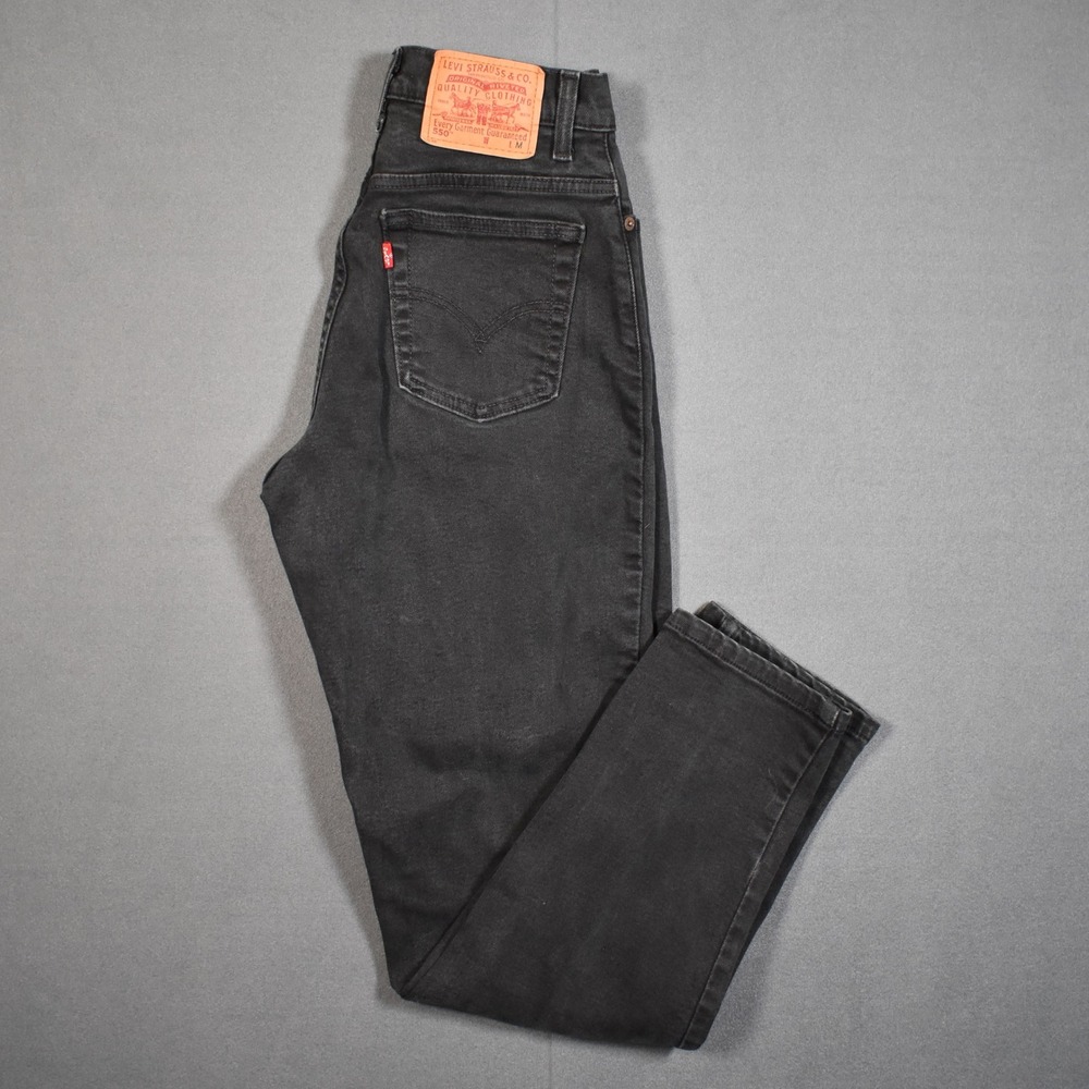 Vintage Misses Levi 505 Black Relaxed Fit Tapered Leg 6MIS M 24-25x29